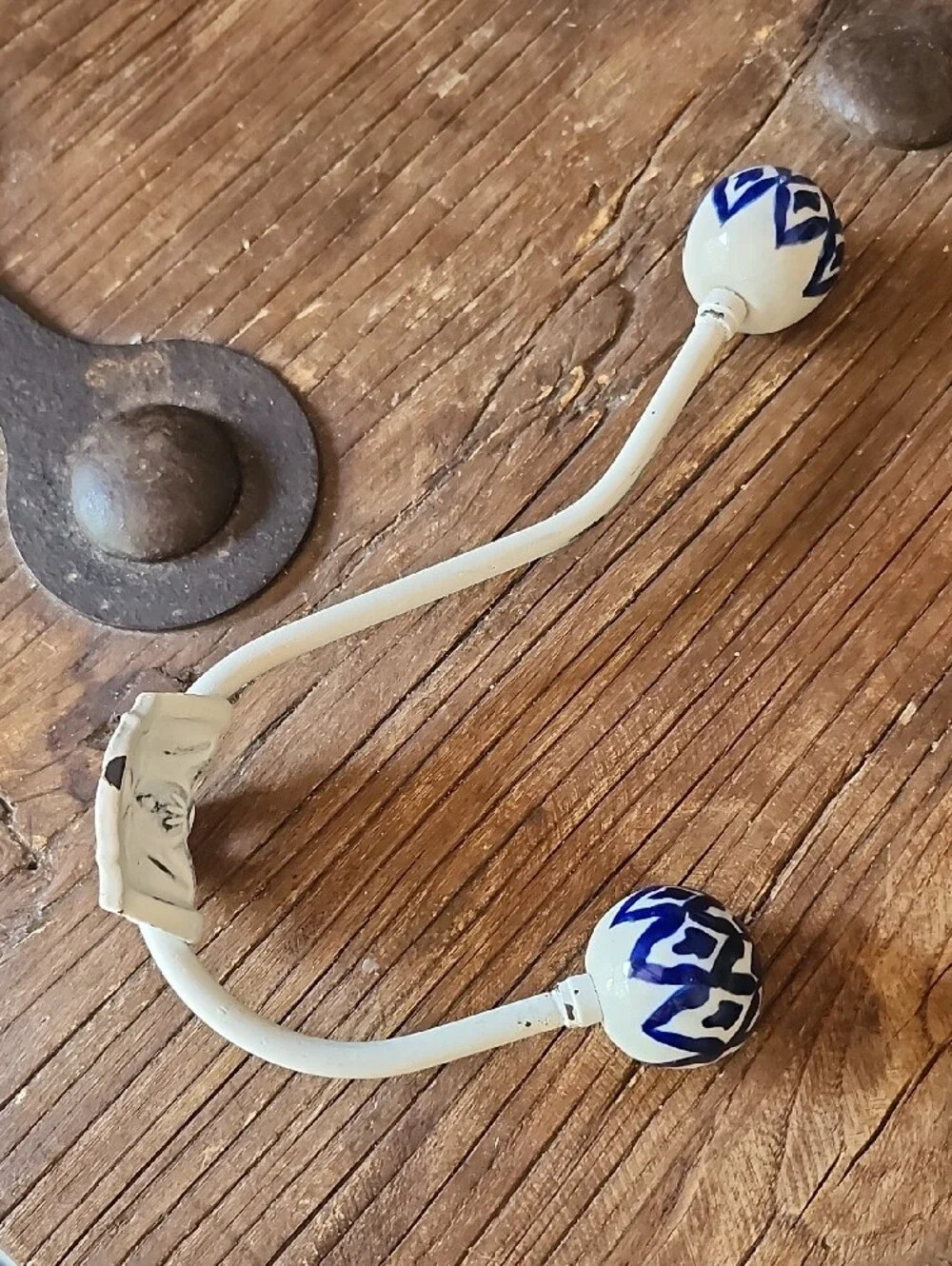 Hand Painted Blue and White Ceramic Wall/Towel Hook